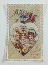 1992 A GIFT OF LOVE Valentine Postcard UnPosted Unmarked Blank Gallery Graphics - $6.64