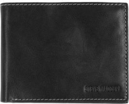 Steve Madden Men&#39;S Leather RFID Wallet Extra Capacity Attached Flip Pocket - £14.00 GBP