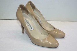 JImmy Choo Beige Patent Leather Classic 100mm Pump Heels Size 37 / 7 US - £179.09 GBP