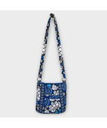 VERA BRADLEY Blue &amp; White Floral Quilted Crossbody Bag Purse - $25.00