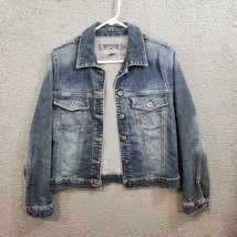 Silver Jeans Woman Medium Blue Denim Jean Jacket EUC Button Front Pkts C... - $18.36