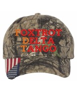 Foxtrot Tango Delta Hat Embroidered Donald Trump Hat Mossy Orange Red Ve... - $495.41 MXN
