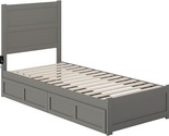 AFI NoHo Twin Extra Long Bed with Footboard and 2 Drawers in Grey - £487.37 GBP
