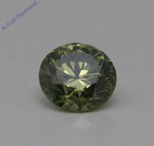Round Cut Loose Diamond (0.31 Ct,Olive Green(Irradiated) Color,VS1 Clarity) - £266.32 GBP