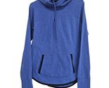 Athleta Blue Heathered Cowl Neck Hoodie Small Athleisure Cozy Activewear... - $19.99