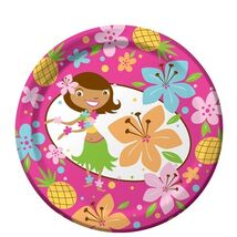 Pink Luau Fun Dessert Plates - Birthday Party Supplies - $2.95