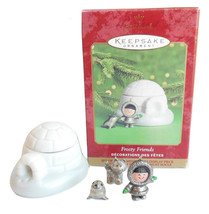 Frosty Friends Eskimo Husky Seal Christmas Ornaments Igloo Pewter by Hal... - $17.95