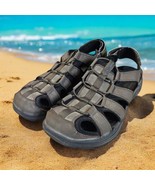 SKECHERS Fisherman Sandals Arch Fit Men Size 13 M / 47.5 Brown Hook &amp; Lo... - $22.76