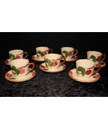 Franciscan Apple Set of 7 Cups and 7 Saucer Plates, England Backstamp - £37.37 GBP