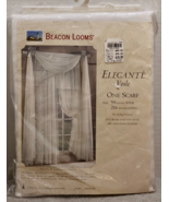 Elegante Voile Sheer Window Drapes Scarf White 59Wx216L NEW - $12.82