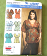 Simplicity 3893 Misses Woven Knit Tops 4 Styles Sizes 20W-28W Uncut Fact... - £7.77 GBP