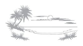 Palms and Private Beach - Coastal Design Series - Etched Decal - For Shower Door - £23.89 GBP