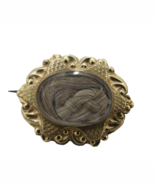 Victorian Mourning Brooch Woven Hair 10k Gold Front Fancy Frame C Catch ... - $4,704.00 MXN