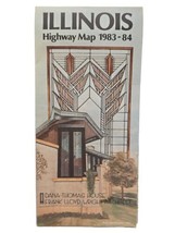 Vintage Illinois Highway Map 1983 - 1984 Showing Frank Lloyd Wright House  - £5.51 GBP