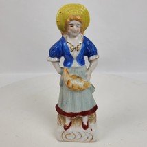 Vintage Colonial Woman Statue Figurine Porcelain 6 Inch Japan - $5.90