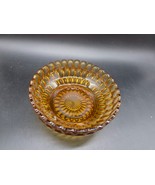 Fenton Coin Dot Dish Colonial Amber Raised Scalloped Edge  Low Foot MCM ... - $22.37 CAD