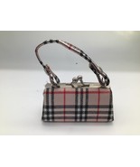 Vintage Mini Plaid Coin Handbag Style Metal Clasp Plaid Small 4 Inch Wide - $184.76 MXN