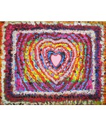 Painting Original Heart Tapestry Signed Art Love Hearts Mosaic Patterns ... - $39.76