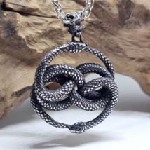 Collier avec pendentif serpent Ouroboros, chaîne de 22 pouces, Talisman,... - £15.63 GBP
