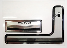 Vintage 80&#39;s 90&#39;s Automotive Fuel Door Scratch Guard Accent Trim SQUARE RH MOUNT - £15.94 GBP