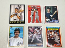 Lot Of 6 Don Mattingly Baseball Cards (5) Topps (1) Fleer&#39;91 Good Conditions - £11.53 GBP