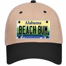 Beach Bum Alabama Novelty Khaki Mesh License Plate Hat - £23.31 GBP