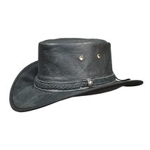 Buffalo Wild Black Natural Leather Cowboy Hat - £138.27 GBP