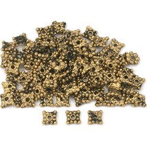 Bali Spacer Square Antique Gold Plated Beads 5mm 95Pcs Approx. - £5.83 GBP