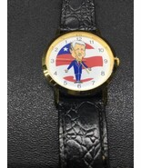 Bill Clinton Political Character Wrist Watch Runs Backwards Novelty Leat... - $225.61 MXN