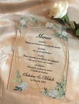 Acrylic Wedding Invitations,10pcs Custom Acrylic Menu Cards,Wedding Menu - $32.00+