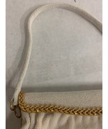 Vintage Le Gout du Jour Paris White Beaded Handbag with gold accent closure - £65.05 GBP