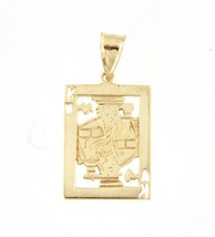 King of hearts Unisex Charm 14kt Yellow Gold 381985 - £195.82 GBP