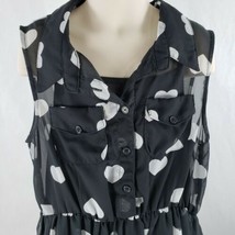 Disorderly Kids Girls 2 Pc Dress Sz 12 Black White Hearts Sheer Sleeveless Slip - £9.45 GBP