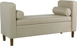 Homepop Home Decor | Upholstered Modern Storage Ottoman Bench With Pillo... - £186.06 GBP