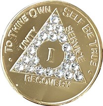 Swarovski Crystal AA Medallion Year 1 - 56 or Month 1 2 3 6 9 18 or 24 Hours Gir - £14.99 GBP