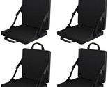4 Pcs Stadium Seats for Bleachers Indoor and Outdoor Portable Chair Black - $60.78