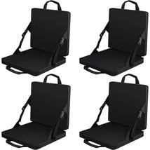 4 Pcs Stadium Seats for Bleachers Indoor and Outdoor Portable Chair Black - £48.57 GBP