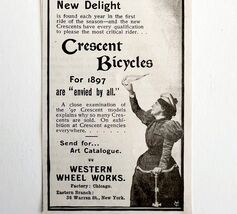 Crescent Bicycles 1897 Advertisement Victorian Bikes March New Delight D... - $14.01 CAD