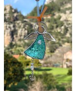 Handcrafted glass Guardian angel, Stained glass angel, Angel glass amulet - €21,87 EUR