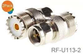 2-Pack F-Type Male Plug To Uhf Pl259 Female Jack Adapter, - $14.99