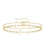 18K Gold Plated Stainless Steel Multi Strand Cross Bracelet Women&#39;s Spir... - £22.29 GBP