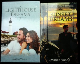 Lot 2 Signed Marica Vance Romance Lighthouse Dreams~Sunset Dreams (Dream Series) - £15.69 GBP