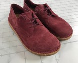 Birkenstock Gary Shoes Womens 7 Mens 5 Maroon Red Suede Lace Up Derby Co... - $93.52