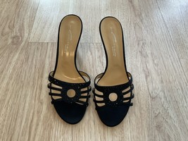 Lerre Exclusive Sandals Shoes Black Fabric Women’s Size 39 Italy - £47.09 GBP