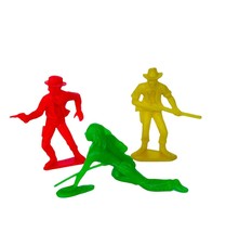Cowboys and Indians lot vtg western toys red yellow green plastic 1960s marx U16 - £10.91 GBP