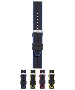 Morellato Sesia Silicone Watch Strap - Black And Blue - 20mm - Chrome-pl... - $45.05 CAD