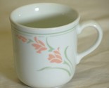 Peach Garland Corelle Corning Mug Peach Flowers Green Leaves - $12.86