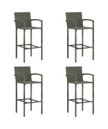  Bar Stool Set of 4 Grey PE rattan, powder-coated steel Medium - $404.49