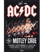 AC/DC / MOTLEY CRUE 22 x 32 / Sept 11, 1984 PARIS FRANCE Custom Concert ... - £35.18 GBP