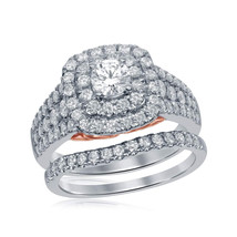 14kt White Gold Round Diamond Bridal Wedding Engagement Ring Band Set 1-1/2 Ctw - £2,498.30 GBP